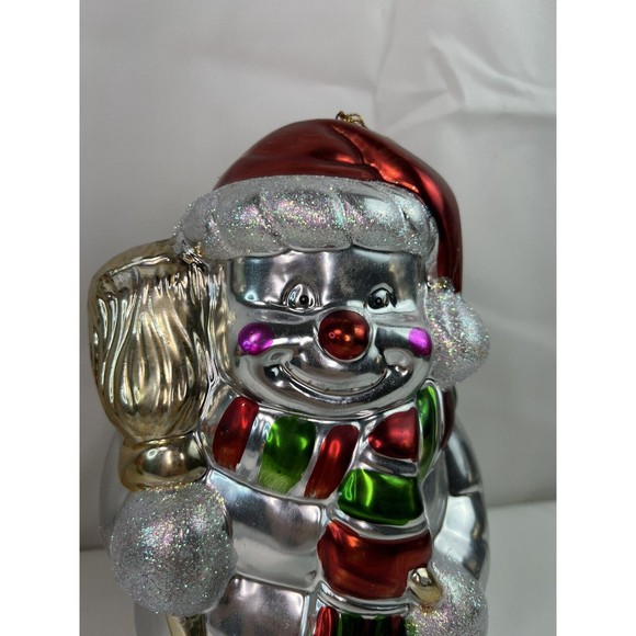 Snowman Christmas Ornament -Mercury Glass - Large 9” Tall - Picture 3 of 9